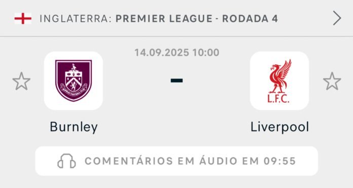 Burnley x Liverpool - Campeonato Inglês